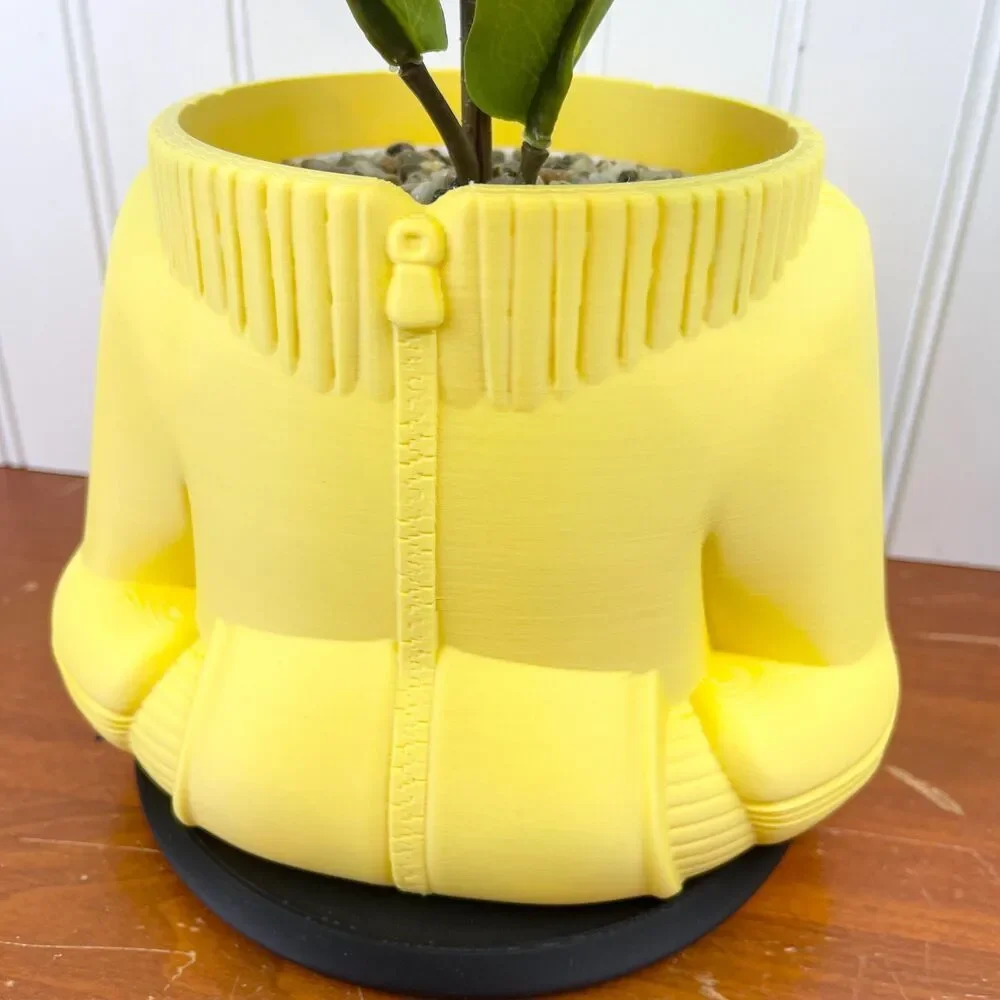 Sweatshirt Jacket Indoor Planter Pot, Sporty Sweater Pot, Indoor Planter